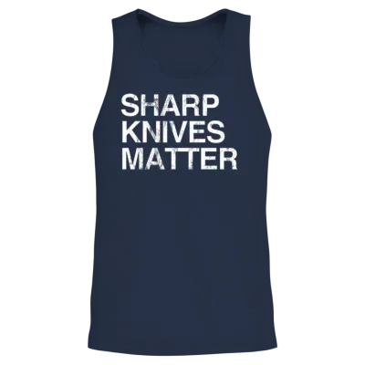 Sharp Lives Matter Funny Cook Knife Unisex Tank Top - Navy
