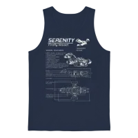 Serenity - Firefly Vessel Awesome T-Shirt for Fa Unisex Tank Top - Navy – 1