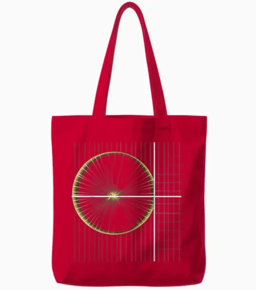 Kunst Illustration Grafik Geometrisches Motiv Tote Bags in Red
