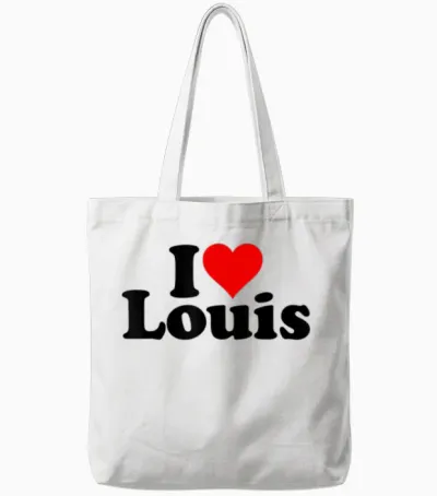 Ich Liebe Herz Louis Tote Bags - White