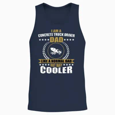 Concrete Truck Driver Dad Unisex Tank Top - Navy
