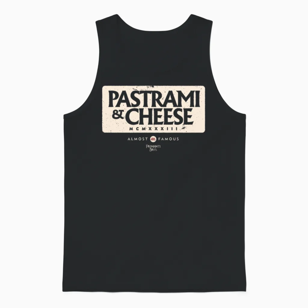 Pastrami & Cheese Unisex Tank Top in Black