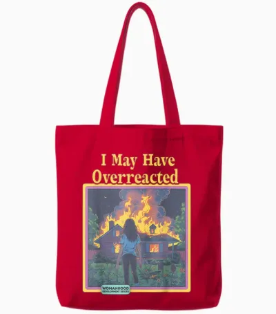 Lustiger Vintage I May Have Overreacted Womanhood Sarcasm Fire Tote Bags - Red