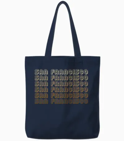 Retro San Francisco California Tote Bags - Navy