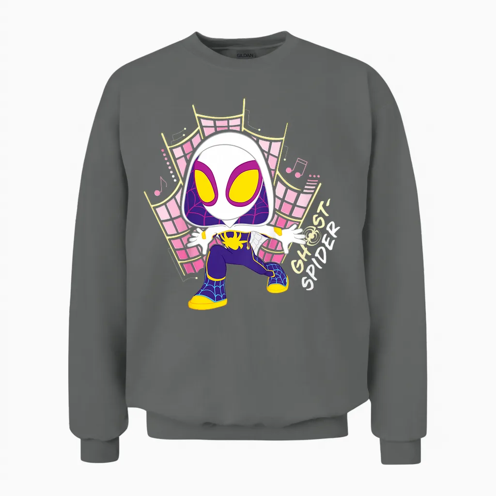 Kids Marvel Spidey and His Amazing Friends Web-Spinners Gwen Unisex Sweatshirt in Graphite Heather