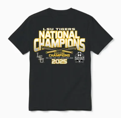 Lsu Tigers Baseball National Champs 2025 Mcws Homerun Unisex T-Shirt - Black