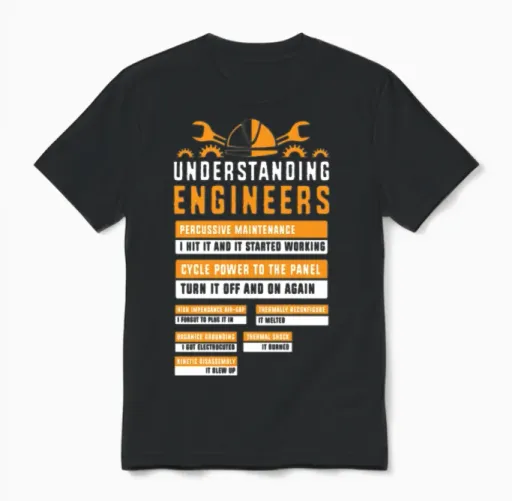 Mechanical Engineering Understanding Engineers Unisex T-Shirt in Black