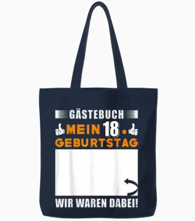 Gästebuch 18. Geburtstag — Erinnerungen Tote Bags - Navy