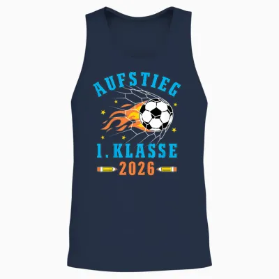 Kinder Schulkind 2026 Einschulung Erste Klasse Fußball Jungen Unisex Tank Top - Navy