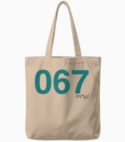 Squid Game Player 067 Costume Tote Bags - Natural
