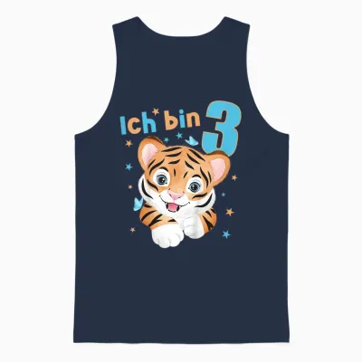 Kinder 3 Jahre Alt Ich Bin 3 Tiger 3. Geburtstag Unisex Tank Top - Navy