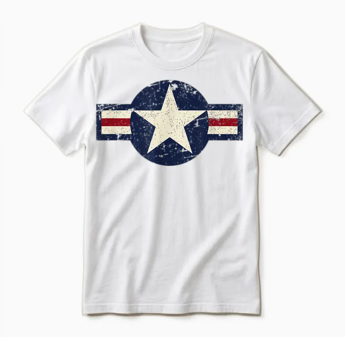 Millésime 1947 à Présent Style Aviation Militaire Américaine Roundel Unisex T-Shirt in White