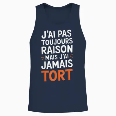 I'm Not Always Right but I've Never Tort Funny Humor Unisex Tank Top - Navy
