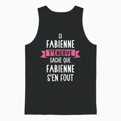 Gift Woman Humour Personalised Name Fabienne T-Shirt, Black Unisex Tank Top - Black