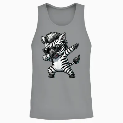 Dabbing Zebra Funny Zebra on Dabben Gift Zebra T-Shirt, Black Unisex Tank Top - Sport Grey