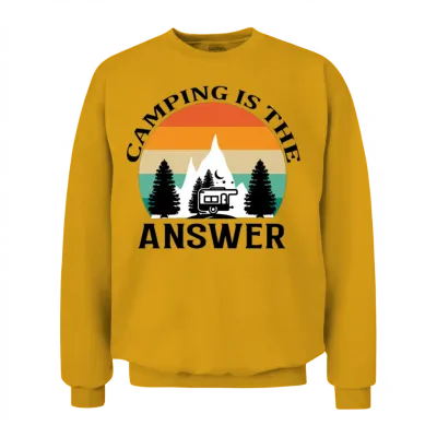 Camping Is the Answer Unisex Sweatshirt - Gold