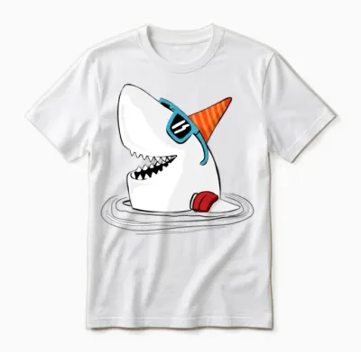 Funny Shark Unisex T-Shirt - White