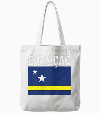 Curacao Flagge Patriotische Nationalwurzeln Souvenir Tote Bags - White
