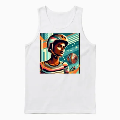 Retro Roller Queen Unisex Tank Top - White