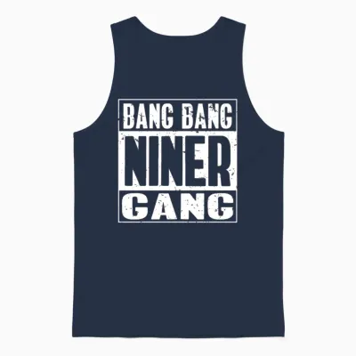 Bang Bang| Niner| Gang| Bandwagon| Humor Football Unisex Tank Top - Navy