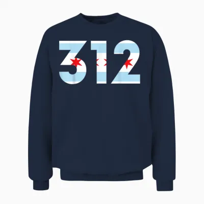 T-Shirt Code Zone 312 Drapeau De Chicago Unisex Sweatshirt - Navy