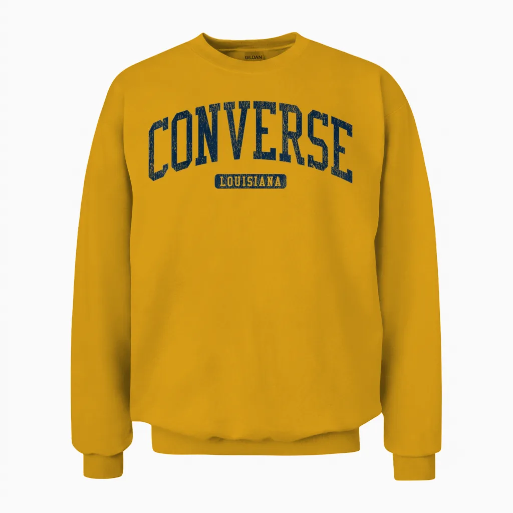 Converse Louisiana La College University Style Blue Unisex Sweatshirt in Gold