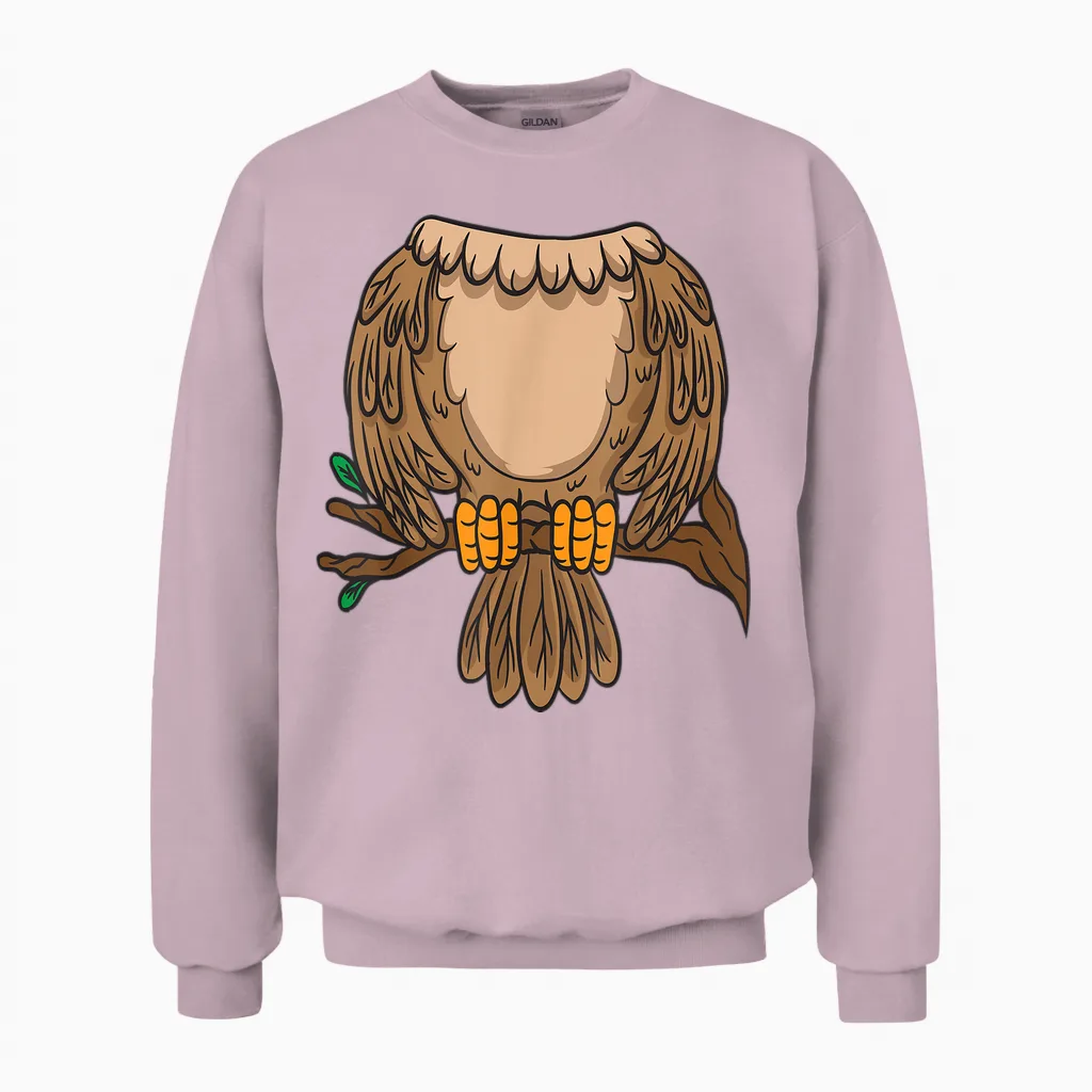 Funny Headless Owl Halloween Night Bird Costume Easy Outfit Unisex Sweatshirt in Light Pink