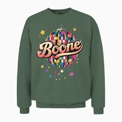Girl Retro Boone First Name Personalized Heart Unisex Sweatshirt - Military Green