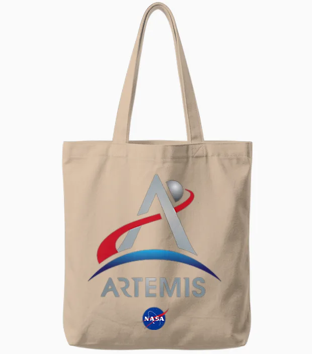 Nasa Artemis Mission Logo Tote Bags in Natural
