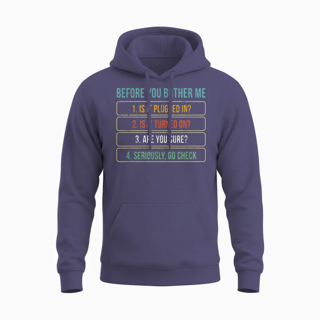Funny Information Technology Tech | Technical Support Gift T-Shirt Small Unisex Hoodie in Heather Sport Dark Navy