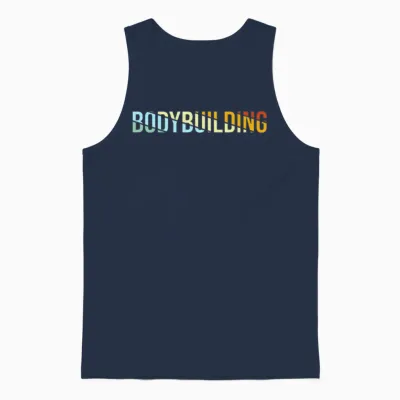 Body Building Retro Unisex Tank Top - Navy