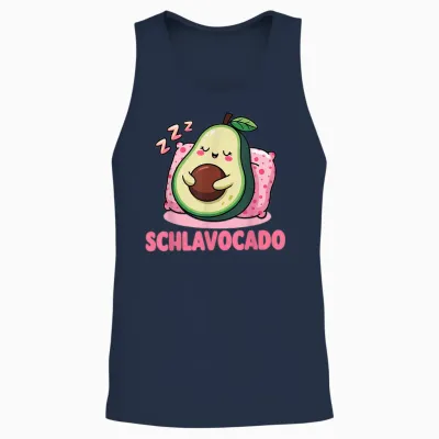 Avocado Funny Women's Men's Sleep Shirt Official Pyjama T-Shirt, Black, S Unisex Tank Top - Navy