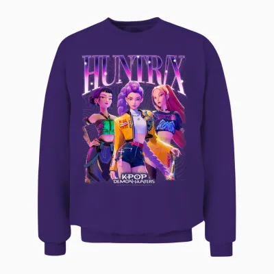 Kpop Demon Hunters Huntrix Bootleg Officially Licensed Unisex Sweatshirt - Purple