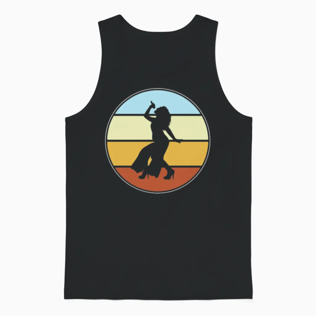 Singing Retro Unisex Tank Top in Black