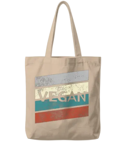 Vegan Retro Tote Bags - Natural