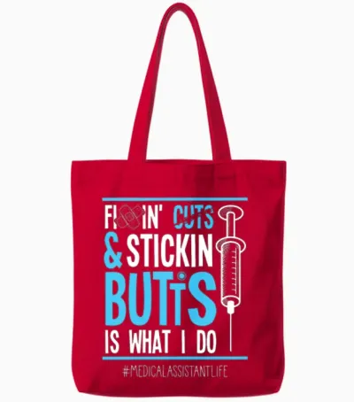 Certified Medical Assistant Fixing Cuts Cma Humor Tote Bags - Red