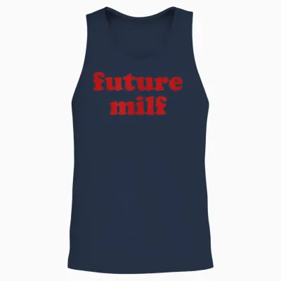 Future Milf Shirt Y2k Aesthetic T-Shirt, White, S Unisex Tank Top - Navy