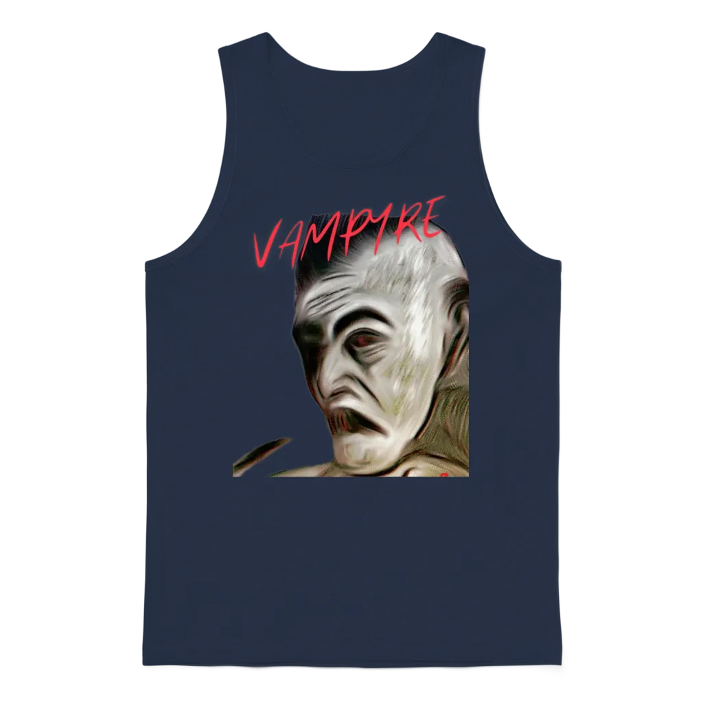 Vintage Vampire, Retro Monsters Series Unisex Tank Top - Navy