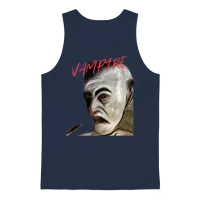 Vintage Vampire, Retro Monsters Series Unisex Tank Top - Navy – 1