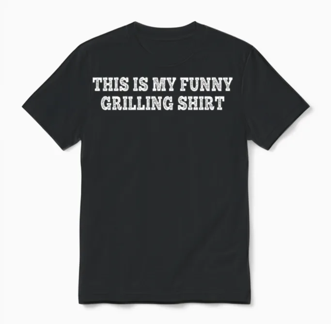 This Is My Funny Grilling Shirt - Funny Barbecue Unisex T-Shirt in Black