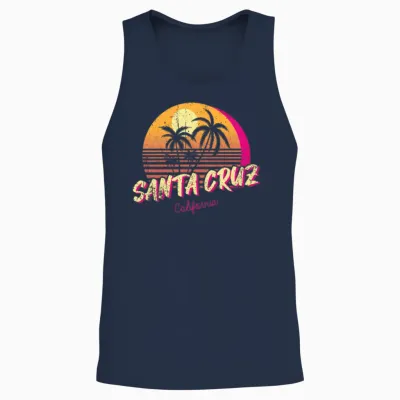 Retro Santa Cruz California Unisex Tank Top - Navy