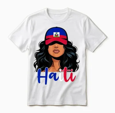 Flag Haitian Girl Haiti Proud Haitian Women Haiti Unisex T-Shirt - White