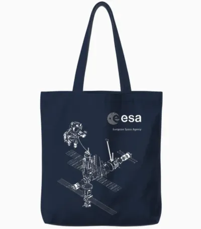 Esa Iss Internationale Raumstation Astronaut T-Shirt - Esa Iss - Unisex Erwachsene - Astronaut - Schwarz - S Tote Bags - Navy