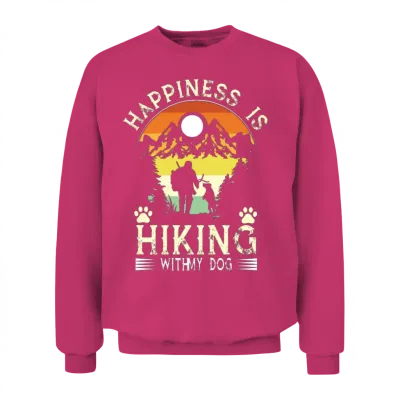 Hiking with Dog Unisex Sweatshirt - Heliconia