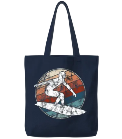Surfer Retro Style Tote Bags - Navy