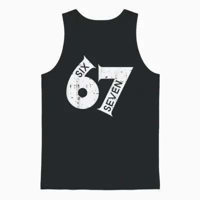 67 Meme Six Seven Number 6 7 on It Costume Boys Unisex Tank Top - Black