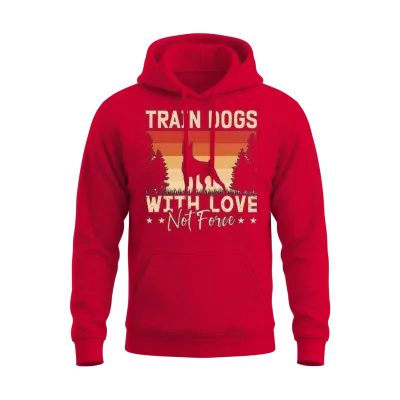 Service Dog Trainer Train Dogs with Love Dog Owner Unisex Hoodie - Red