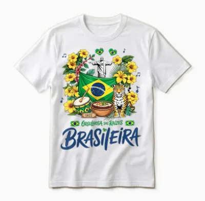Brasileira Brasileira Flagge Idee Für Frauen Brasilianische Kultur Unisex T-Shirt - White