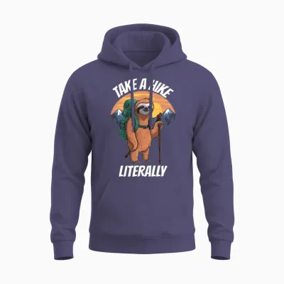 Take a Hike Literally Adirondack Hiking Unisex Hoodie - Heather Sport Dark Navy