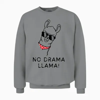 No Drama Llama Unisex Sweatshirt - Sport Grey